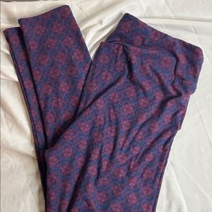 LuLaRoe Purple and Blue Geometric Leggings